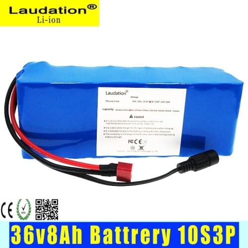 36V 8Ah 10S3P High Power and Capacity 42V 7.8ah Li-Ion Battery250W 350W 500w Motorcycle Electric Car Bicycle Scooter with BMS