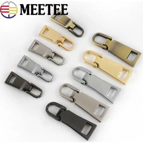 5Pcs Detachable Metal Zipper Pullers for 8# 10# 15# Zip Sliders Head Zips Repair Kits Zippers Pulls Tab DIY Sewing Craft ZT109