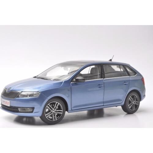 1:18 Diecast Model for Skoda Rapid Spaceback 2016 Blue Alloy Toy Car Miniature Collection
