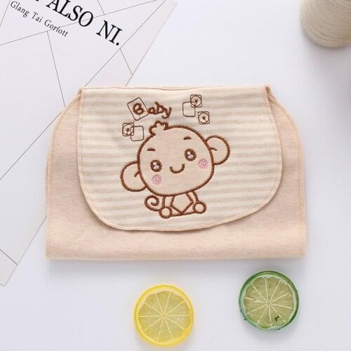 New 100% Cotton Baby Wicking Towel Absorb Sweat Random Cartoon Print Baby Towel Back Towel Perspiration Wipes Reusable
