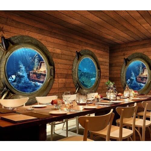 Seaside Ocean Treasure Treasure Board Desktop Wallpaper 3d 3d Large-scale Mural ktv Hotel Restaurant Theme Wallpaper