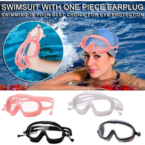 Swimming Goggles Woman Waterproof And Anti-Fog HD Professional Large-Frame Transparent Swimming Goggles gafas natacion mujer E2