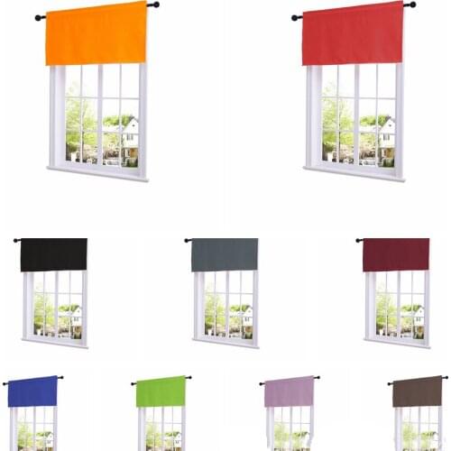 Curtain head solid color American style rod shading small curtain kitchen study coffee short curtain kitchen curtains
