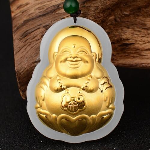 Gold Jade Pendants Jewelry White Green Chinese jade pendant for Men Good Gift 2019 dropshipping jewelry suppliers usa jewelry
