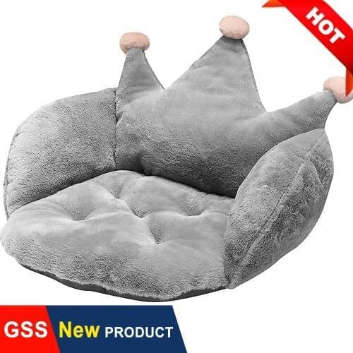 Dropshipping Cute Fluffy Crown Seat Chair Cushion Home Office Chair Backrest Lumbar Pillow Tatami Floor Seat Puff Kids Sofa Pouf