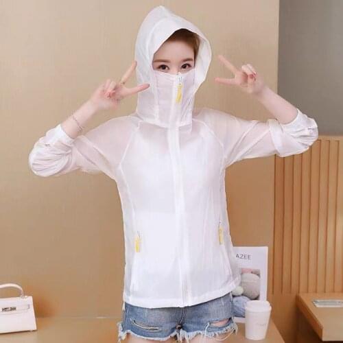 S-2XL Big size Ultralight loose sunscreen Jacket Long Sleeves zipper thin sun proof coat sun protection antiuv400 clothes