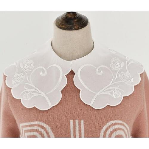 Fashion Big Lapel Fake Collars for Women White Shirt Removable False Collars Female Lace Half Shirt Blouse Detachable Collar