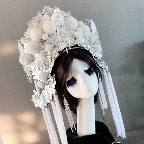 Ancient dynasty wedding bride hair accessories queen hat princess hat for women beautiful hats for stage performance