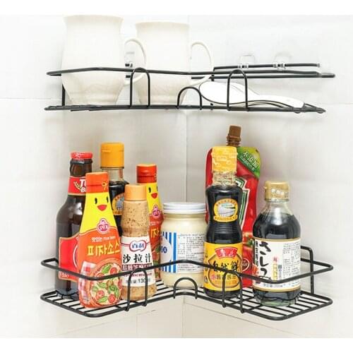 Kitchen Storage Rack Wall Home holder Storage Shelves Bathroom Shelf With Suction Cup No Drilling Kitchen Bathroom Accessories