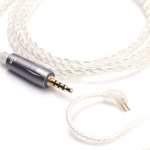 TRN 2.5mm plug Replacement Cable 2Pin 0.75MM Upgraded Plated Silver Use For TRN V10 V20 KZ ZS6/ZST ZSR ZS10 TFZ RT-1 Universal