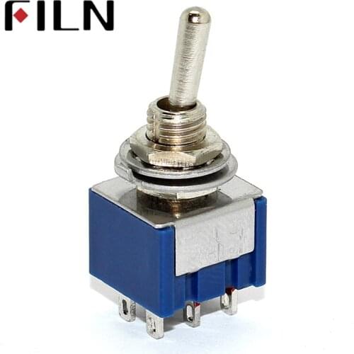ON-ON SPDT mini Switch 6pins MTS-202 ON ON 6A 125V blue color Small toggle switch