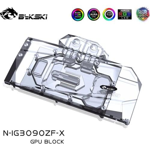 Bykski Water Block Use for Colorful Battleax GeForce RTX3090 24G / RTX 3080 10G GPU Card /Full Cover Copper Radiator / RGB Light