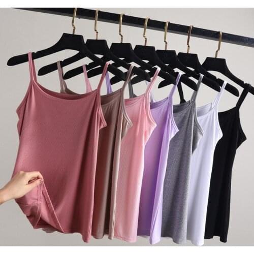 Women 2021 Spring Autumn Fashion Solid Color Sleeveless Tops Female Short Slim Vest Tops Ladies Sling Bottoming Vest Tops D902