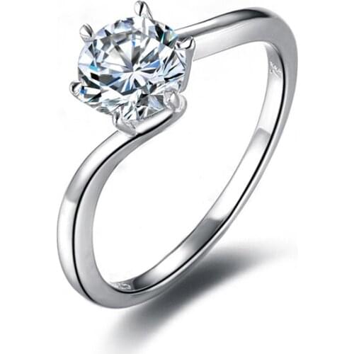 100% Real Natural 925 Sterling Silver Rings for Women High Quality Cubic Zirconia Wedding Rings Fashion Jewelry