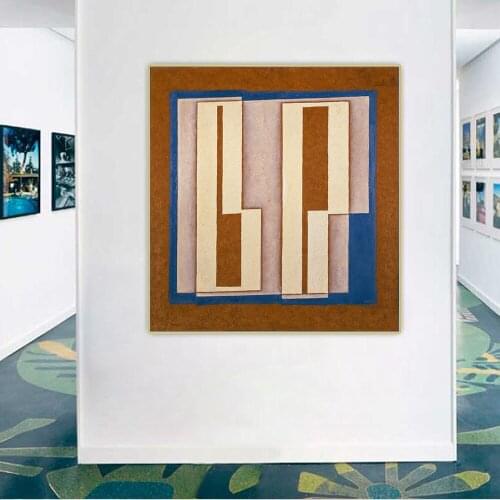 Citon Josef Albers《b and p》Canvas Oil Painting Abstract Artwork Poster Painting Decorative Picture Wall Decor Home Decoration