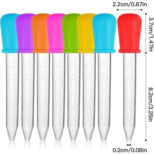 1/6/8/10pcs Silicone Plastic Pipette Dropper Feeding Medicine Liquid Eye Ear Pipette Dropper School Lab Experiment Supplies