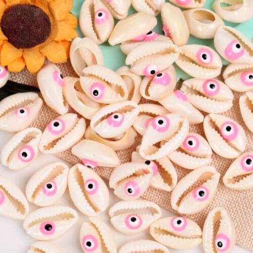 10 Pcs Natural Pink Eye Beach Shell Beads For Jewelry Making 10-20mm Oval Shape Beads Diy Charm Necklace Bracelet Accessory