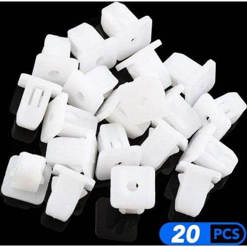 20Pcs Square White Auto Bumper Fastener for Skoda Octavia 2 A5 A7 Yeti Fabia Rapid Superb