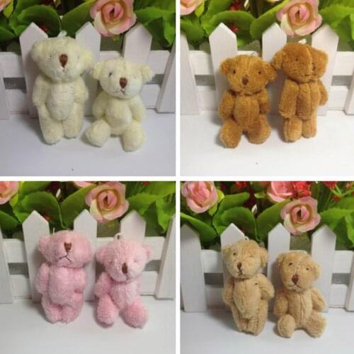 20PCS/LOT 6CM Mini Joint Plush Bear Little Stuffed Toy Dolls Gifts Birthday Wedding Party Decor