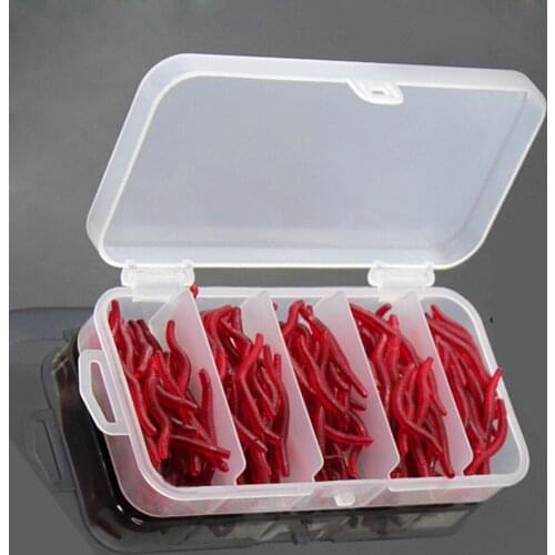 200pcs Soft Silicone Artficial Bait Earthworm Red Worm Fishy Smell Fishing Lure Tackle Maggot Shrimp Flavor Grub For Carp/Bass