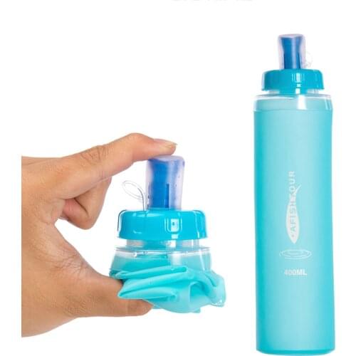 300/400ML Sports TPU Folding Water Bottle Soft Flask Sport Water Bottle Water Bag Collapsible Drink Water Bottle Water Bag