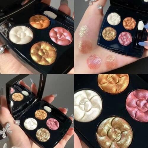 4 Colors Shiny Eye Shadow Palette Pearlescent Shimmer Matte Glitter Eye shadow Pallete Pigmented Metallic Eye Makeup Palette