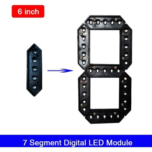 4pcs/lot 6" Inch Digital 7 Segment LED Display Module for LED Scoreboard Time and Temperature Display Gas Station Number Sign