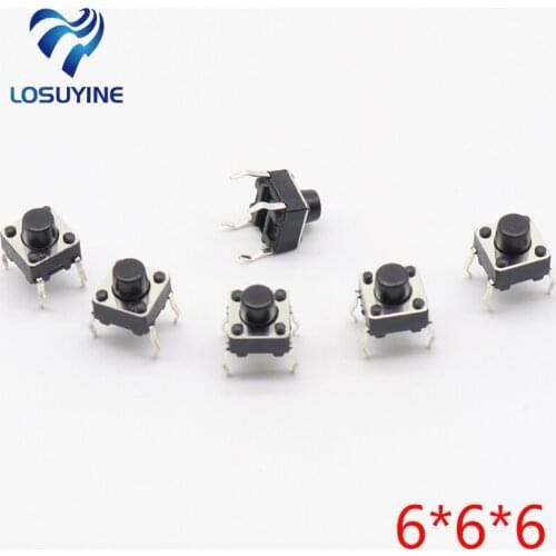 50pcs/lot 6x6x6MM 4PIN G91 Tactile Tact Push Button Micro Switch Direct Self-Reset DIP Top Copper Free Shipping