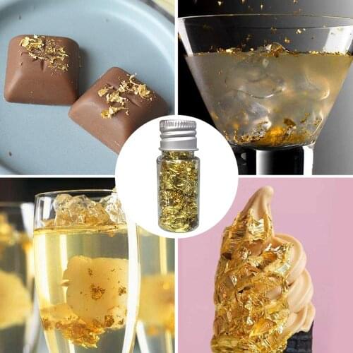 Aomily Edible Food Gold Leaf potal for creativity Flake Cooking Drink Dessert Cake Ice Cream Safety Decoration Face Beauty Mask