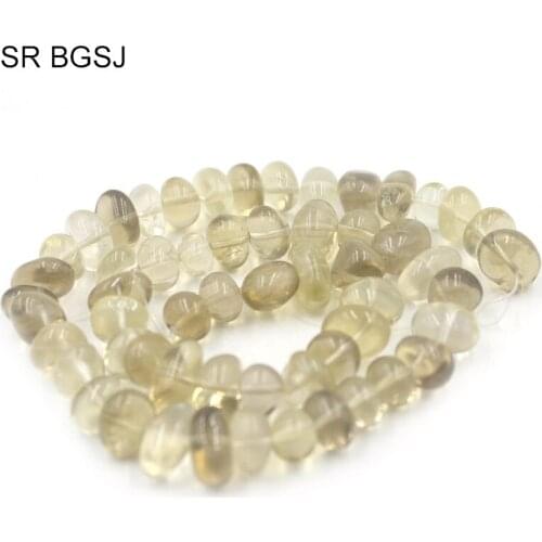 Free Shipping 8-10x10-14mm Potato Shape Freeform Natural Stone Lemon Quartz Beads for Jewelry Making 15"