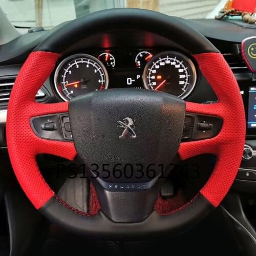 Suitable for Peugeot 308 408 307 2008 3008 308s 301 508 hand-stitched steering wheel cover leather suede grip cover