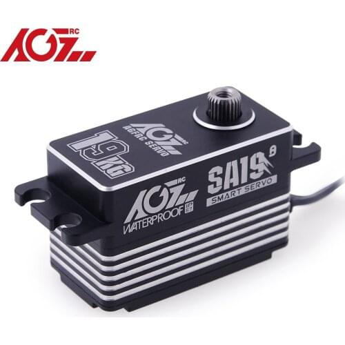 AGFRC Heat Sink Case SA19 Waterproof HV 19KG 0.073Sec High Torque Low Profile Programmable Smart Servo Winch for RC Car Boat etc