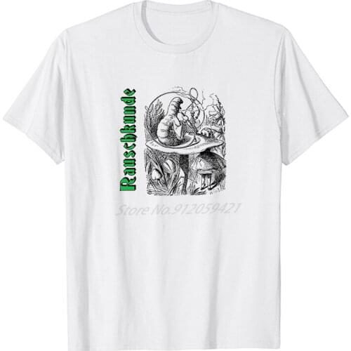 Alice In Wonderland The Caterpillar Psychedelic Lsd Acid harajuku T Shirt oversized Tee Streetwear Men clothing