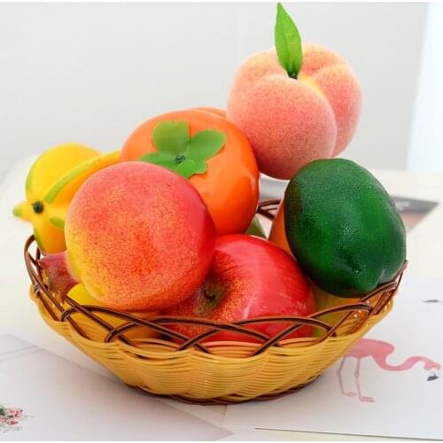 Artificial Fruits Fake Apple Lemon Kitchen Pretend Fruit for Wedding Decoration Party Home Decor Craft Food Photography props