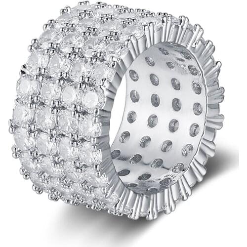 Fashion Iced Out Hip Hop Jewelry Rings Dropshipping Men Women 100% Micro Pave Zircon Ring Wholesale Rapper Jewellery