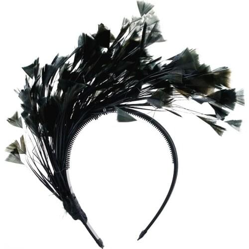 New winter feather full head girls party hair accessories cute cool hairbands headbands-DWSAZ