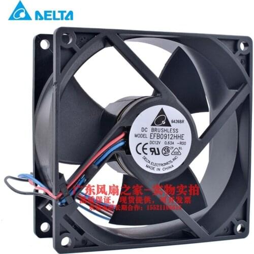 Delta Electronics EFB0912HHE R00 Server Cooling Fan DC 12V 0.63A 92X92X38mm 3-wire