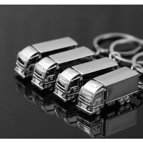 Original New Metal Truck Keychain For Men Fashion Novelty Car Charm Key Chain Male Trinket Key Ring Bag Car Jewelry Gift