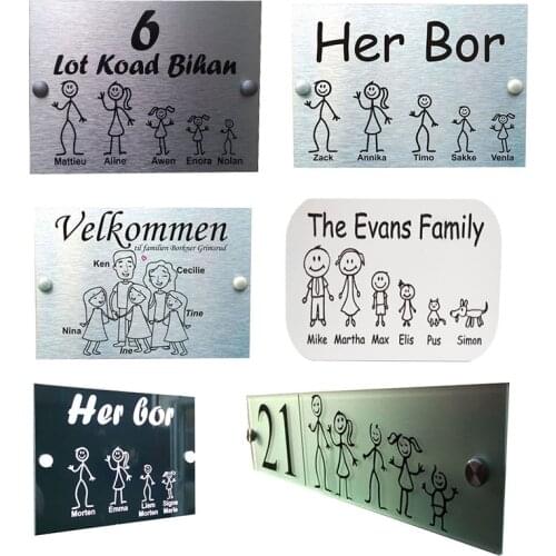 Customize French Door Plaque Personalised Stick Family House Name Or Number Door Sign