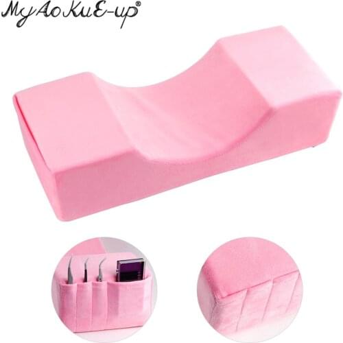 Lash Pillow Neck Support Eyelash Pillow Soft Grafting Eyelashes Memory Foam Eyelash Extension Pillow Salon With Pocket Makeup