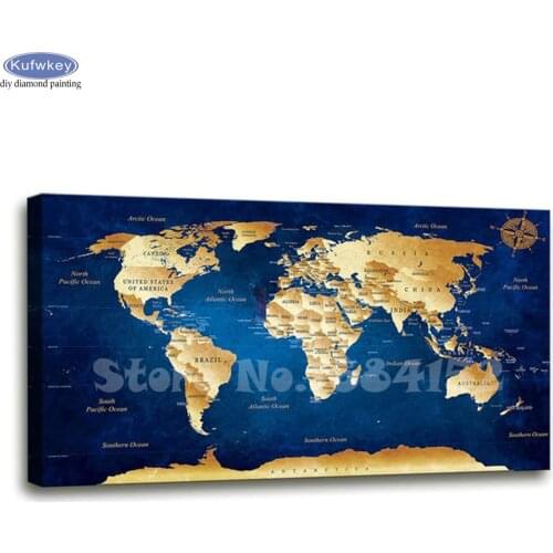Full Square 5D DIY Diamond Painting "World Map"Cross Stitch Handicraft Diamond Embroidery sale of pictures Home Decoration B690