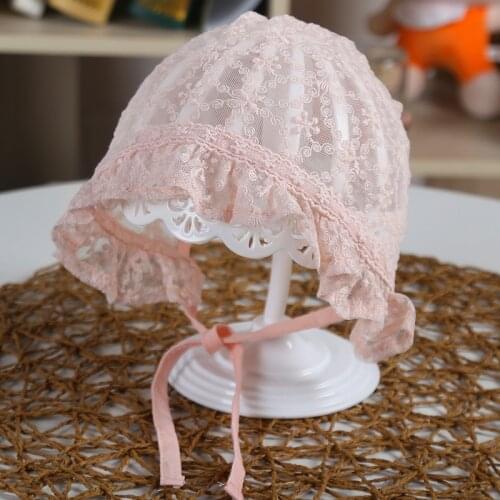 2020 Lace Cotton Kids Baby Girl Hat Cap Newborn Baby Hat Cute Princess Infant Toddler Baby Bonnet Girls Summer Sun Hat Gifts