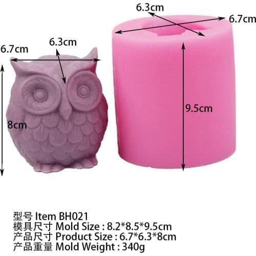 Owl 3D Silicone Soap Mold DIY Gift Craft Salt Sculpture Cake Decoration Mold Candle Silicone Mold Plaster Aroma Mold