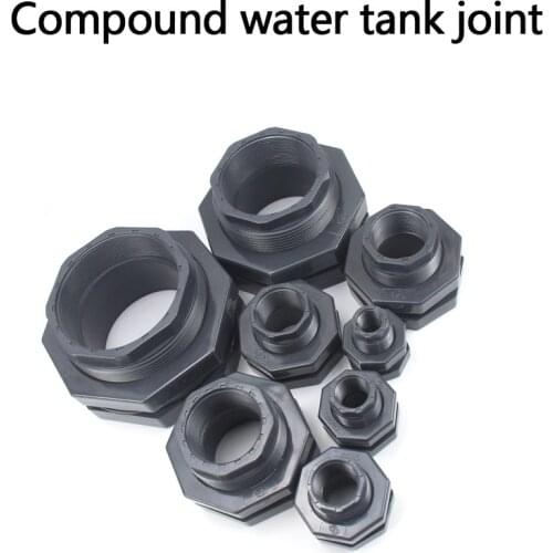 Fish Tank Bulkhead Pipe Joints UPVC 1/2 Inch -4 Inch Female Thread 20mmm To 110mm ID Aquarium Water Inlet Outlet Connector 1 Pcs