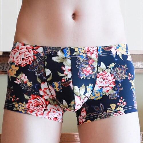 New Mens Underwear Boxer Men Panties Silk Boxers Hombre Print Cuecas Masculina Boxershorts Man Homme Size M-XXL