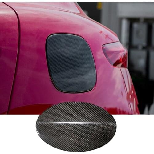 Carbon fiber car fuel tank cover decorative shell For Alfa Romeo Giulia Stelvio Exterior decoration Accessories
