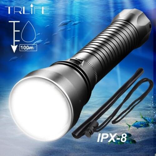 IPX8 XHP70.2 LED Waterproof Scuba Diving Flashlight Dive Underwater 100M Torches Lamp Light Camping Lanterna by 26650 Battery