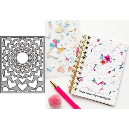 Hollowed Heart Shape Frame New Metal Cutting Dies Scrapbooking Handmade Mold Cut Stencil DIY Card Make Mould Model Craft 2021