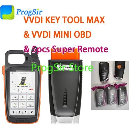 Xhorse VVDI Key TOOL MAX With VVDI MINI OBD With 5pcs VVDI Super Model Remote For DS Type