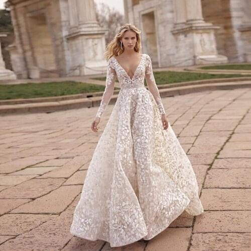 YEN1213 real sample BEPEITHY V Neck Vintage Wedding Dress With Belt Vestido De Novia Casamento Bridal Gowns 2020 Ball Gown